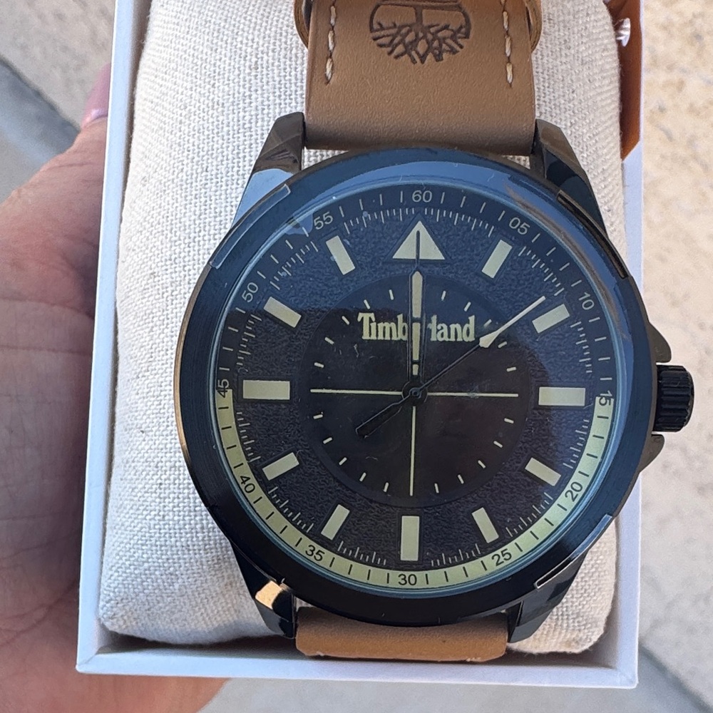 Timberland Black and Brown Watch with Tan Accents 42.5 Classic Quartz